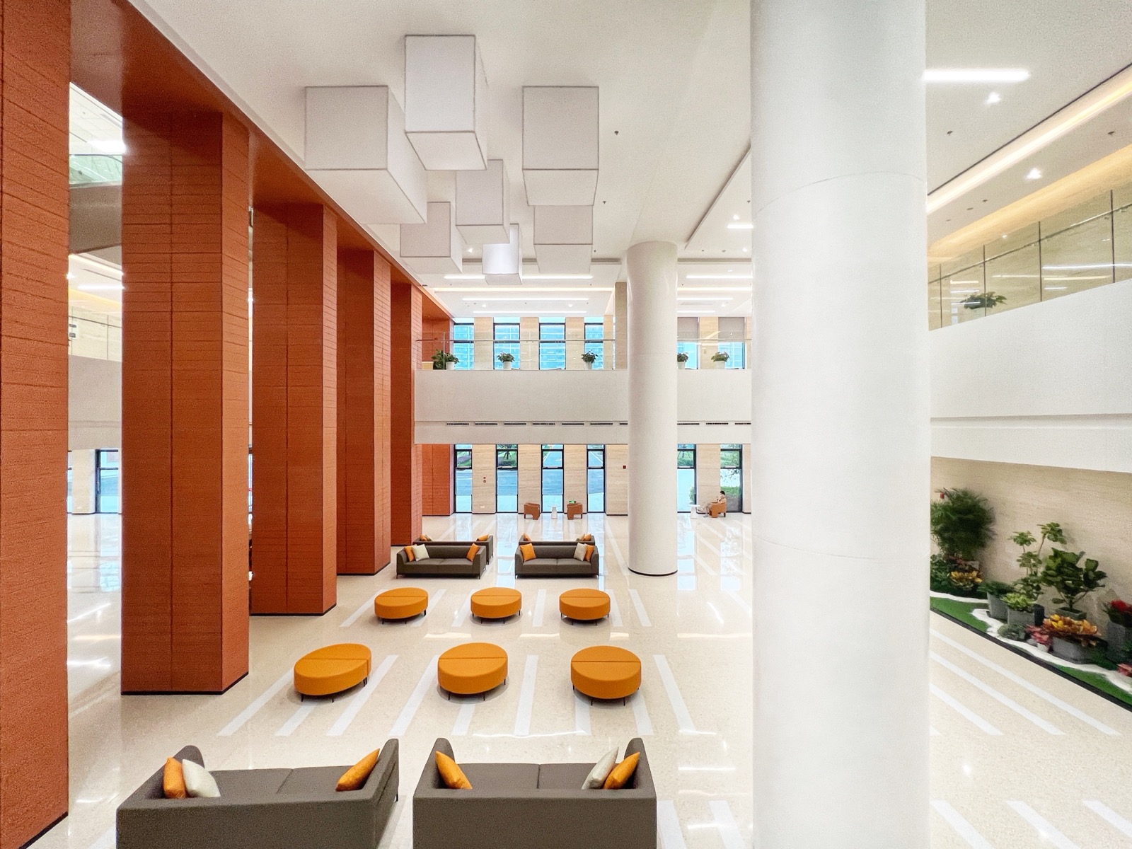 The atrium lobby of the International Healthcare Centre